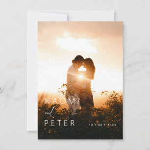 Casamento de Foto Elegante Guardar o Cartão de Dat