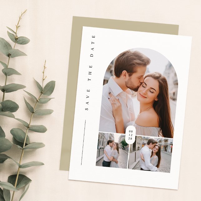 Casamento de Foto Elegante Salvar o Convite de Dat (Criador carregado)
