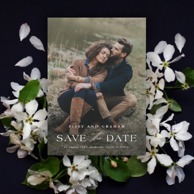 Casamento de Foto Elegante Salve o Cartão Magnétic (Elegant Photo Wedding Save the Date Magnetic Card.)