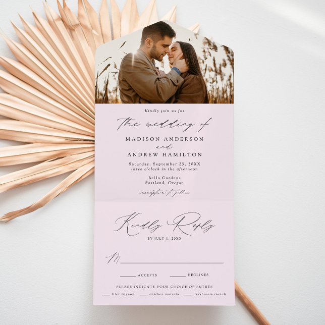 Casamento de Foto Lavanda Moderna e Elegante (Criador carregado)