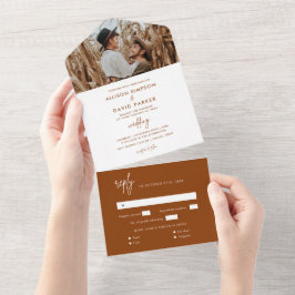 Casamento De Foto MinimalistaRust Tudo Em Um Convi