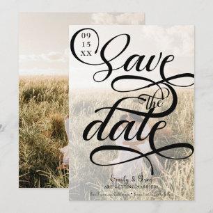 Casamento de Foto Moderno Salve o Convite de Data