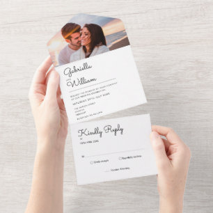 Casamento de Foto Monograma de Letra Minimalista S