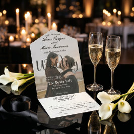 Casamento de Foto Monograma Minimalista Elegante M