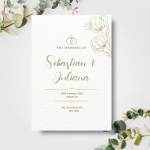 Casamento de Foto Personalizada Floral Simples Ele