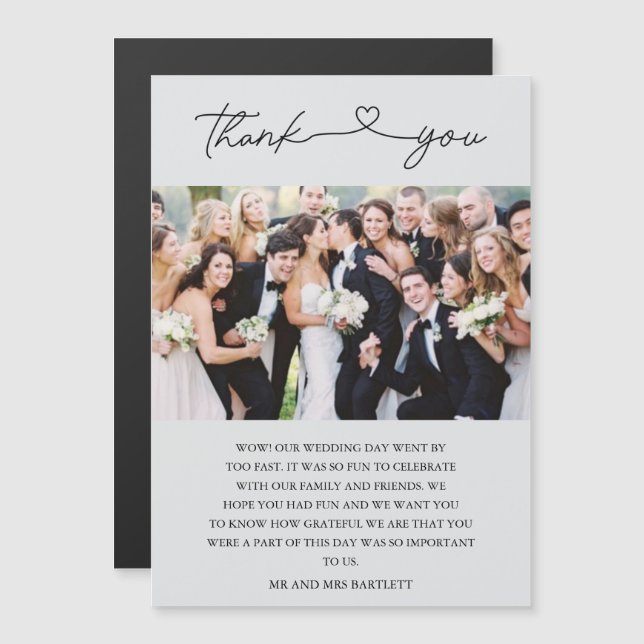 Casamento de Foto Simples - Script Obrigado (Frente/Verso)