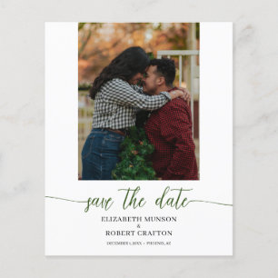 Casamento De Foto Verde Chic Salvar A Data