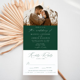 Casamento de Foto Verde Elegante Moderno
