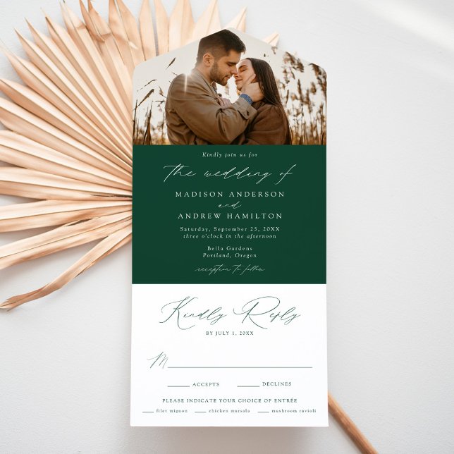 Casamento de Foto Verde Elegante Moderno (Criador carregado)