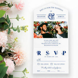 Casamento de Fotografia com Ampersand Floral Branc