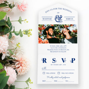 Casamento de Fotografia com Ampersand Floral Branc