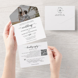 Casamento de Fotografia do Código QR do Monograma