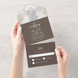 Casamento de Fotografia Marrom Simples em Monogram