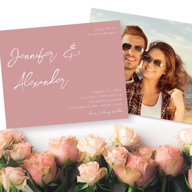 Casamento de Fotografia V2 com Caligrafia Cor-de-R (Criador carregado)