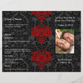 Casamento de Fotografias de Cinzas Negras e Damasc