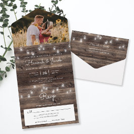 Casamento de Fotografias de Madeira Rustic Mason J