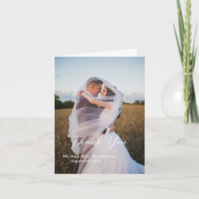 Casamento de Fotografias Personalizado - Cartões d (Frente)