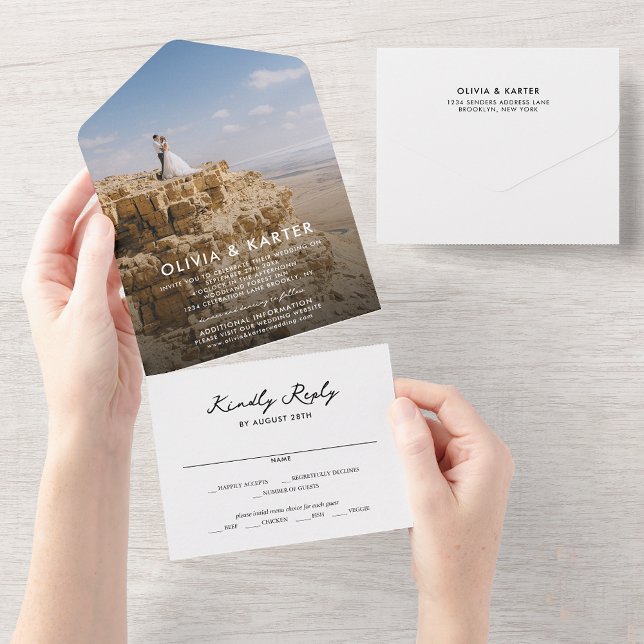 Casamento de Fotografias Românticas Simples Modern (Criador carregado)