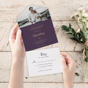 Casamento de Fotografias Violeta Púrpura Escuro Si