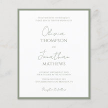 Casamento de Fotos de Script Verde de Sage Simples