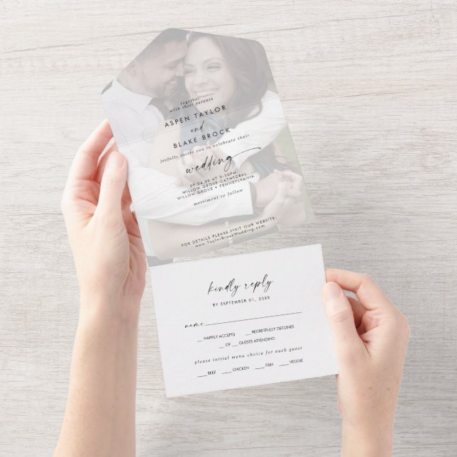Casamento de Fotos Desvanecido de Script Moderno (Aba destacável)