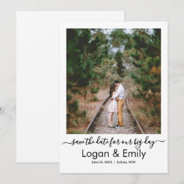 Casamento de fotos minimalista salve o cartão de d