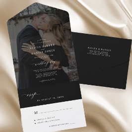 Casamento de fotos preto minimalista