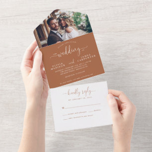 Casamento De Fotos Rustic Terracotta Elegant Scrip