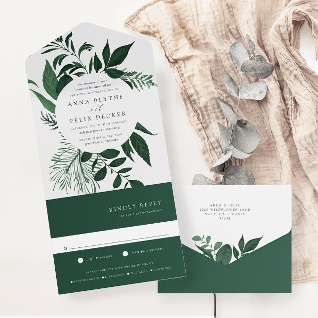 Casamento de Frame Botânico Verde Florestal Selvag (Criador carregado)
