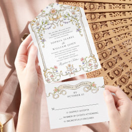 Casamento de Frame Floral, Ornamentado Vitoriano G