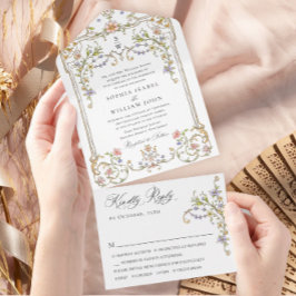 Casamento de Frame Floral, Ornamentado Vitoriano G