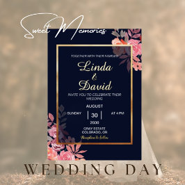 Casamento de Fronteira Floral Rosa-Rosa Dourada El