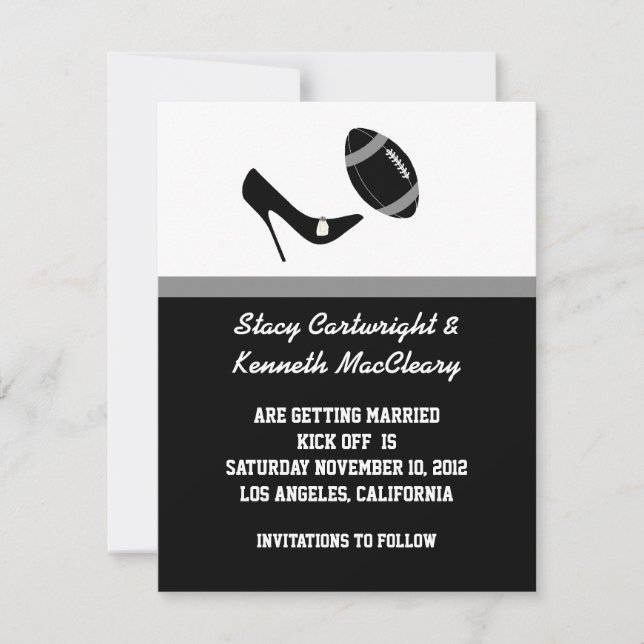 Casamento de Futebol Negro Salva Anúncio de Data (Frente)