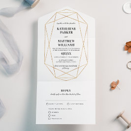 Casamento De Gem Dourada Elegante Tudo Em Um Convi