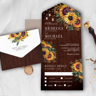 Casamento de Girassóis Boho em Madeira de Celeiro