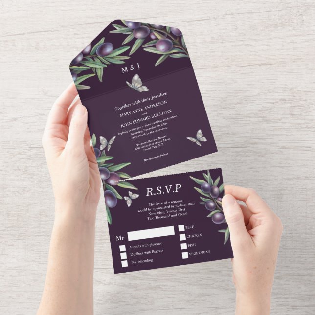 Casamento de glama de borboletas de cinza roxa (Aba destacável)