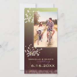 Casamento de Glitzy Dandelions Salve o Cartão com