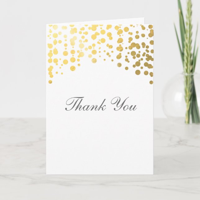 Casamento De Gold Foil Confetti Obrigado Cartão De (Frente)