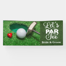 Casamento de golfe com par de vamos