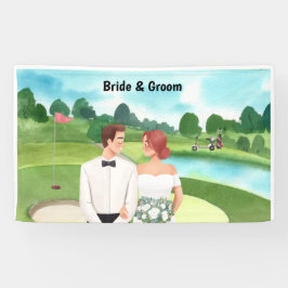 Casamento de golfe na noiva do campo de golfe e go