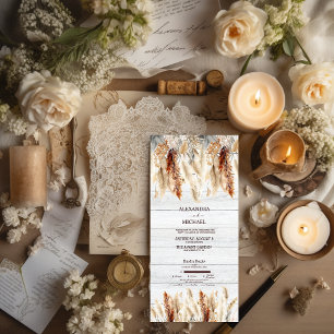 Casamento de Grama Pampas com Aquarela de Outono