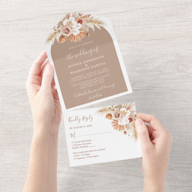 Casamento de Grass Boho Pampas, Arca de Flor Seca  (Tearaway)