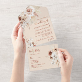 Casamento de Grass Boho Pampas Minimalista