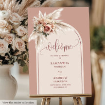Casamento de Grass Pampas Rosa Clássico Boas-vinda