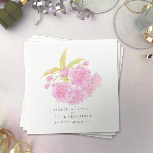 Casamento de guardanapo de papel florado de cereja (Criador carregado)