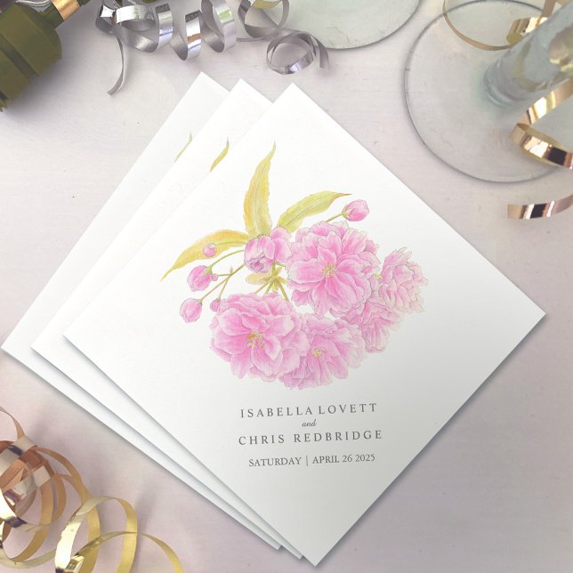 Casamento de guardanapo de papel florado de cereja (Criador carregado)