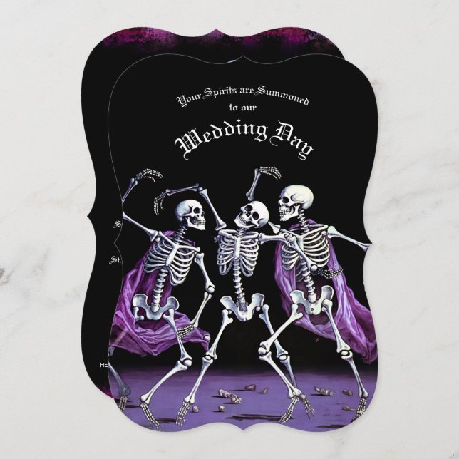 Casamento de Halloween com Skeletons Dançantes da  (Frente/Verso)