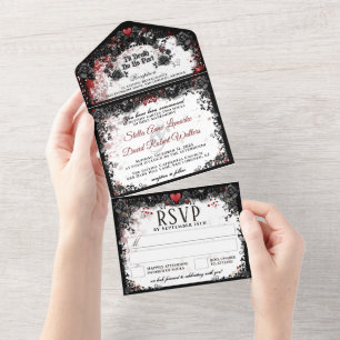 Casamento de Halloween com Splatter de Sangue Eleg