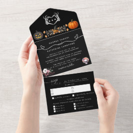 Casamento de Halloween do Esqueleto Romântico Góti