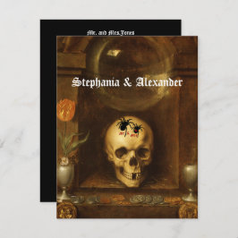 Casamento de Halloween, Gótico, Caveira, Convite P